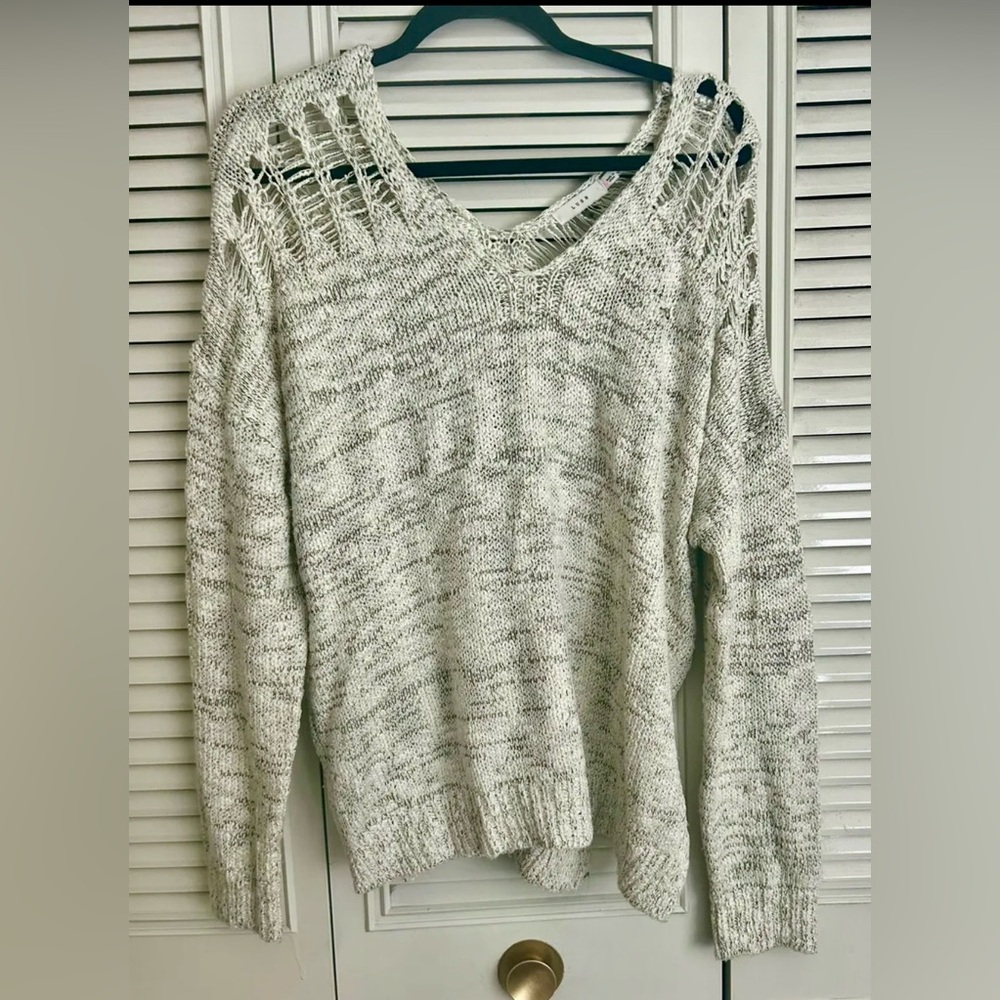Lush V-Neck Sweater in Cream